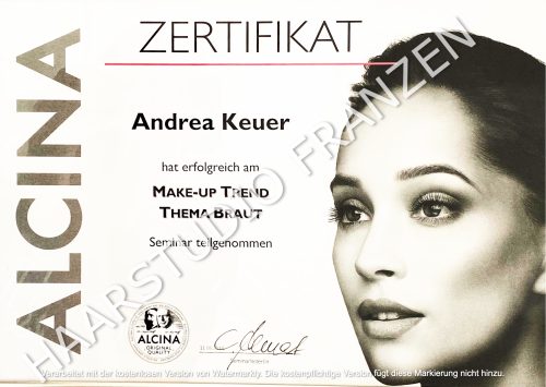 Andrea Wiesen (geb. Keuer) - Zertifikat Make-up Trend Thema Braut